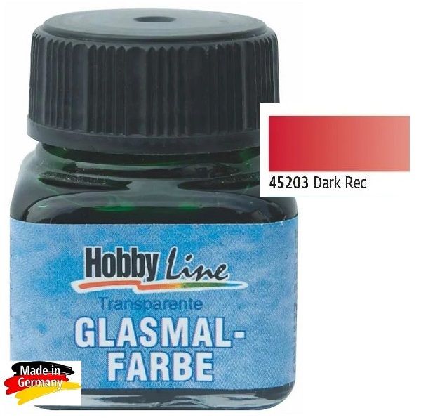 Hobbyline GLASMALFARBE - Витражна боя за стъкло и др. 50 мл. -ЧЕРВЕНА ТЪМНА