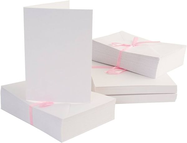 A6 Cards & Envelopes White (100pk) - A6  картички и пликове 100 бр. - Бели