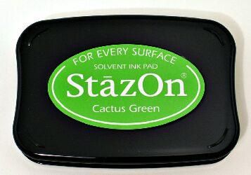 StazOn, Solvet ink pad - Тампон с мастило за твърди и неабсорбиращи повърхности - Cactus Green