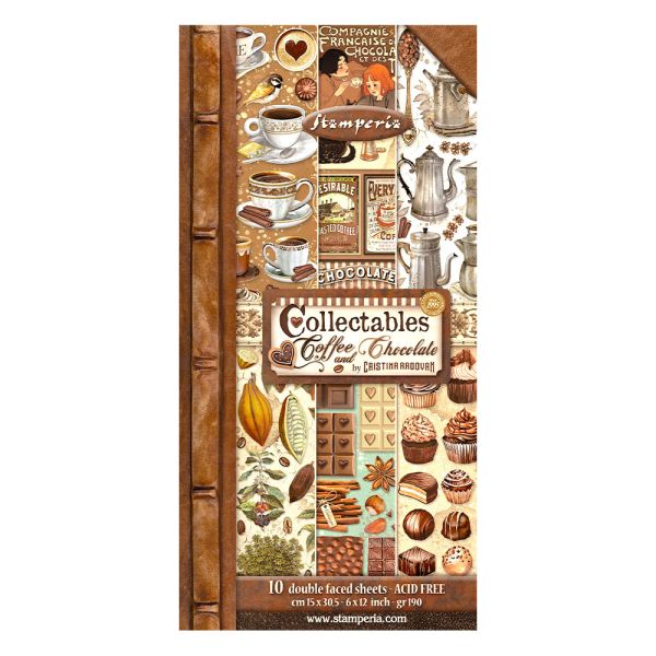 STAMPERIA, COFFEE AND CHOCOLATE, Paper Pack - Дизайнерски блок 15 X 30.5CM
