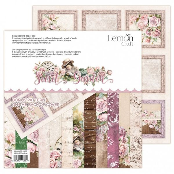Дизайнерски блок 12"x12" Secret Garden Paper Pad - 12 дизайна