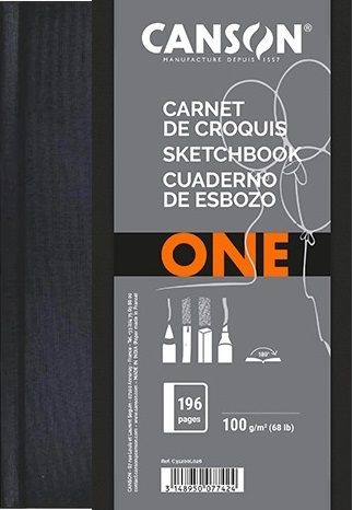 CANSON ART BOOK ONE  100g 14х21,6 - Твърди корици за молив, въглен 98л / 100g