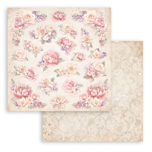 STAMPERIA, Romance Forever floral pattern 12x12 Inch Paper Sheets