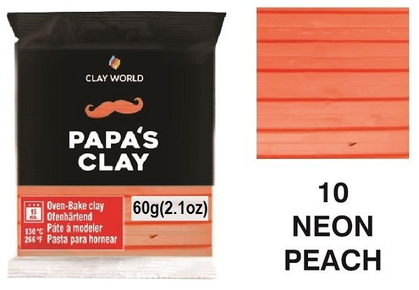 PAPA'S CLAY 60g - Полимерна глина  NEON PIEACH 10