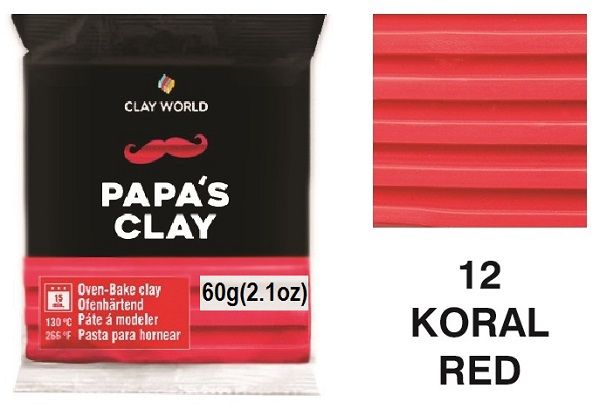 PAPA'S CLAY 60g - Полимерна глина  KORAL RED 12