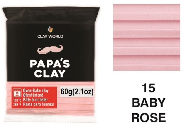 PAPA'S CLAY 60g - Полимерна глина  BABY ROSE 15