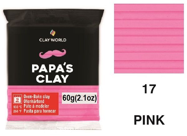 PAPA'S CLAY 60g - Полимерна глина  PINK 17