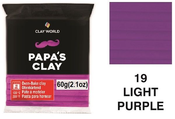 PAPA'S CLAY 60g - Полимерна глина  LIGHT PURPLE 19