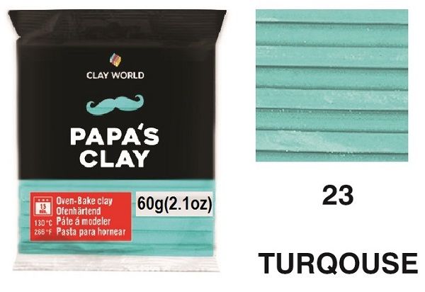 PAPA'S CLAY 60g - Полимерна глина TURQUOISE 23