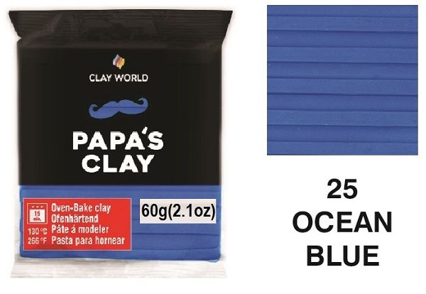 PAPA'S CLAY 60g - Полимерна глина OCEAN BLUE 25