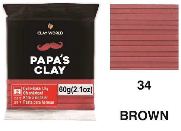 PAPA'S CLAY 60g - Полимерна глина BROWN 34