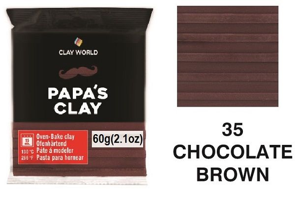 PAPA'S CLAY 60g -  полимерна глина CHOCOLATE BROWN 35