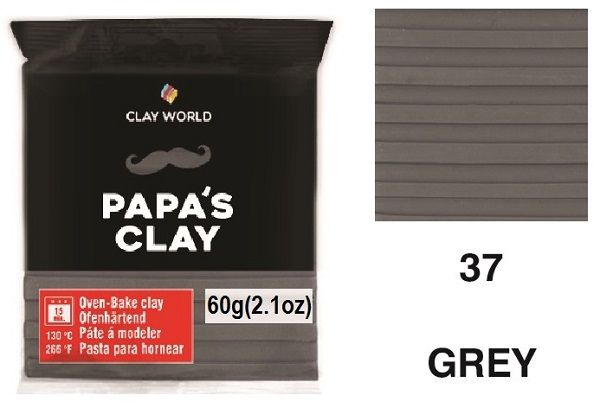 PAPA'S CLAY 60g -  Полимерна глина GREY 37