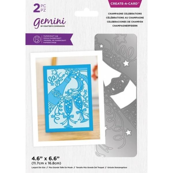 GEMINI, Champagne Celebrations Create-a-Card Dies - Щанци за рязане