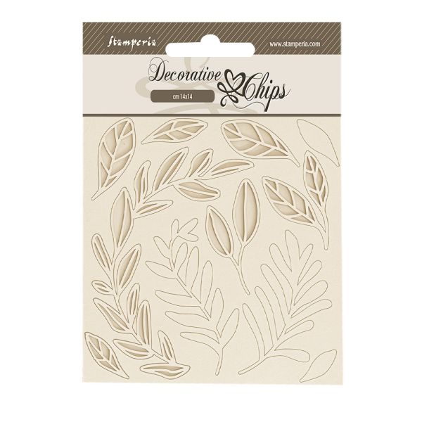 Decorative Chips CREATE HAPPINESS SECRET DIARY LEAVES PATTERN - Чипборд 3D елементи 14 х 14 см.