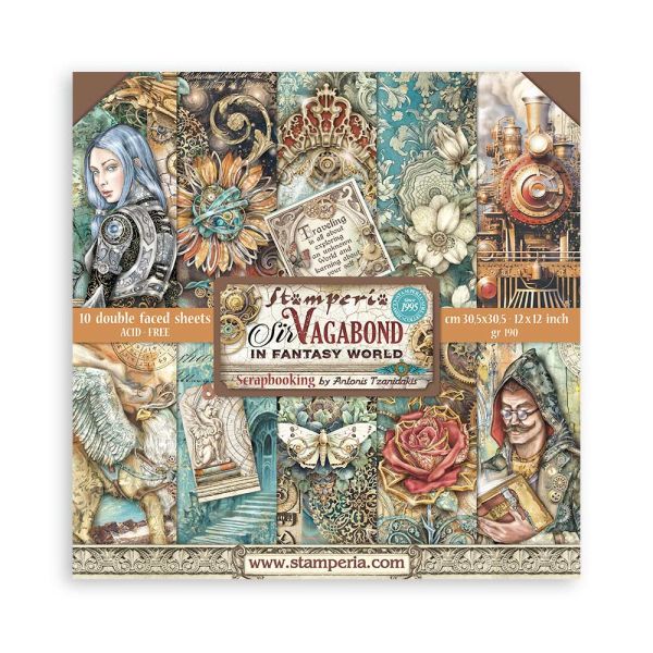 SCRAPBOOKING PAD 10 SHEETS - SIR VAGABOND IN FANTASY WORLD - Дизайнерски блок 12"x12" 