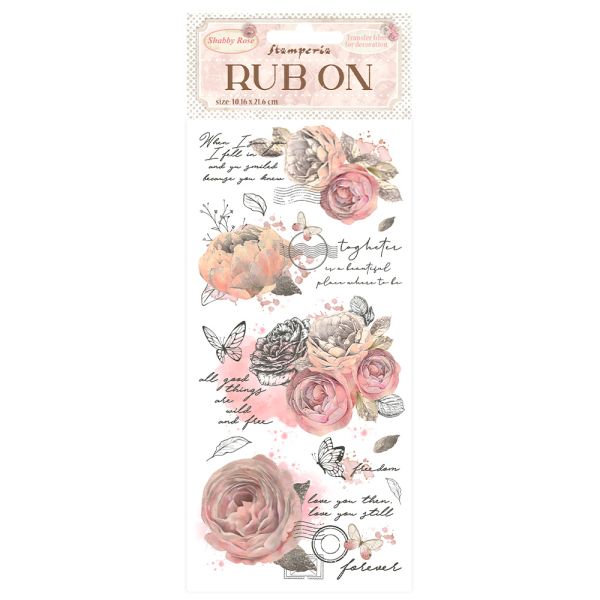 Stamperia, Rub-on cm 10,16x21,6 - SHABBY ROSE