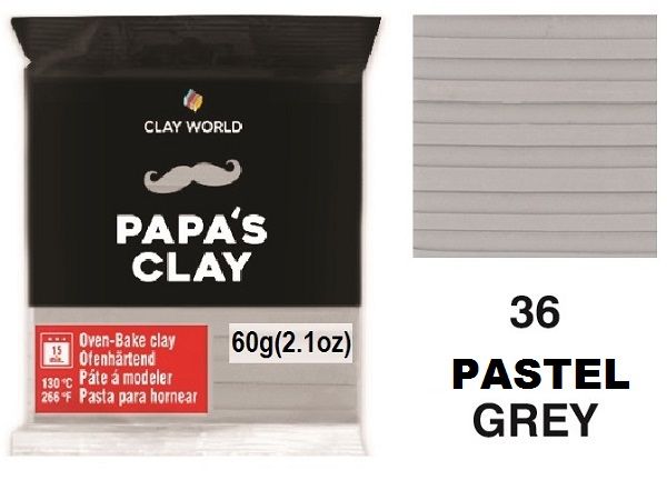 PAPA'S CLAY 60g - Полимерна глина PASTEL GREY 36