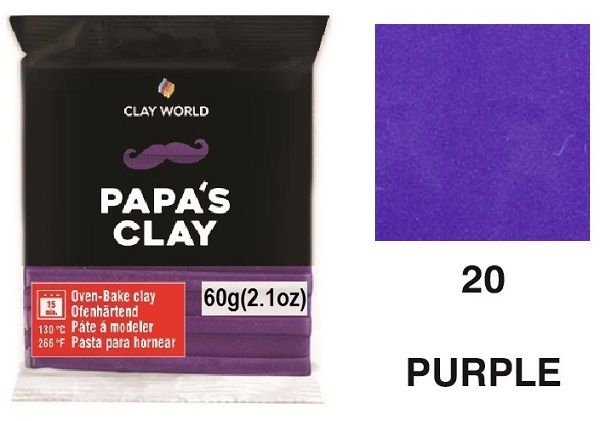 PAPA'S CLAY 60g - Полимерна глина  PURPLE 20
