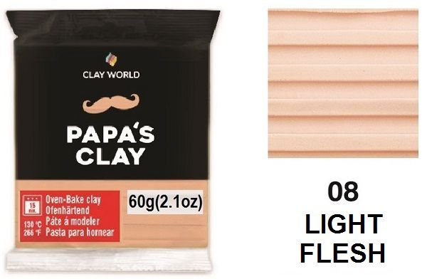 PAPA'S CLAY 60g - Полимерна глина  LIGHT FLESH 08