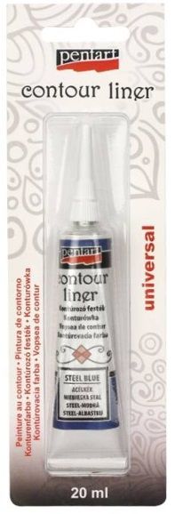 PENTART- Contour liner, Pearl steel blue