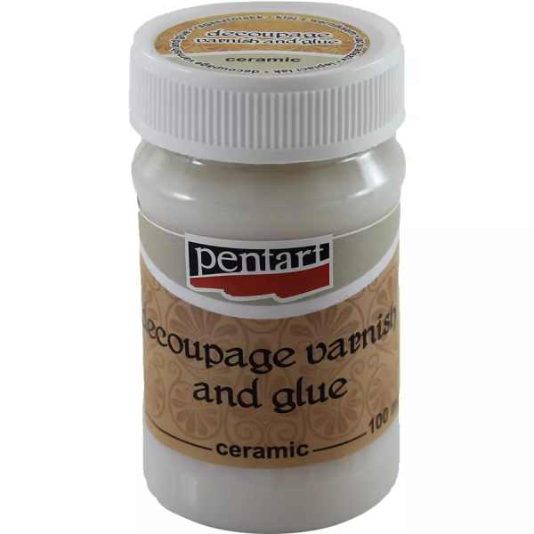 PENTART - DECOUPAGE VARNISH & GLUE FOR CERAMIC, 100 ml.