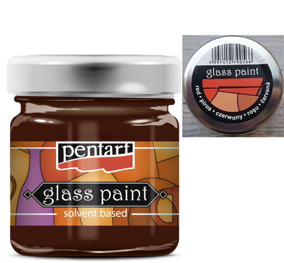 PENTART - GLASS PAINTS solvent 30 ml - RED