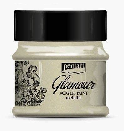 PENTART - GLAMOUR ACRYLIC PAINT METALLIC - antique silver