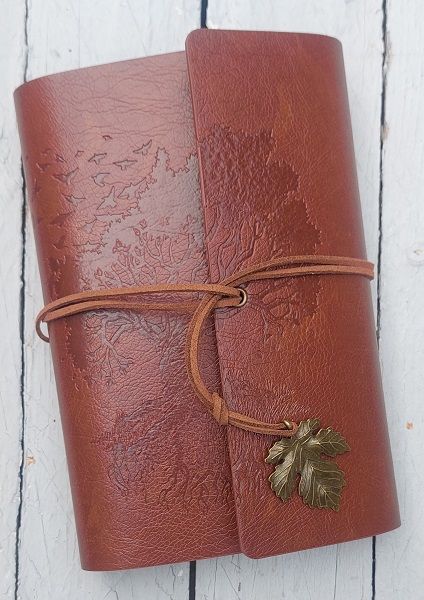 VINTAGE JAP NOTEBOOK  - Кожен бележник 18х12cм TREE  BROWN