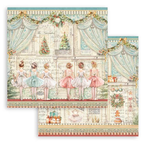 STAMPERIA, The Nutcracker ballet Paper Sheets - Дизайнерски скрапбукинг картон 30,5 х 30,5 см.