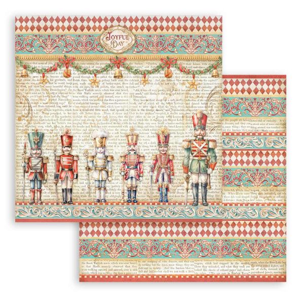 STAMPERIA, The Nutcracker soldiers Paper Sheets - Дизайнерски скрапбукинг картон 30,5 х 30,5 см.