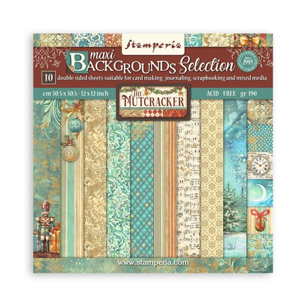 SCRAPBOOKING PAD 10 SHEETS CM 30,5X30,5 (12"X12") - Maxi Background selection - The Nutcracker