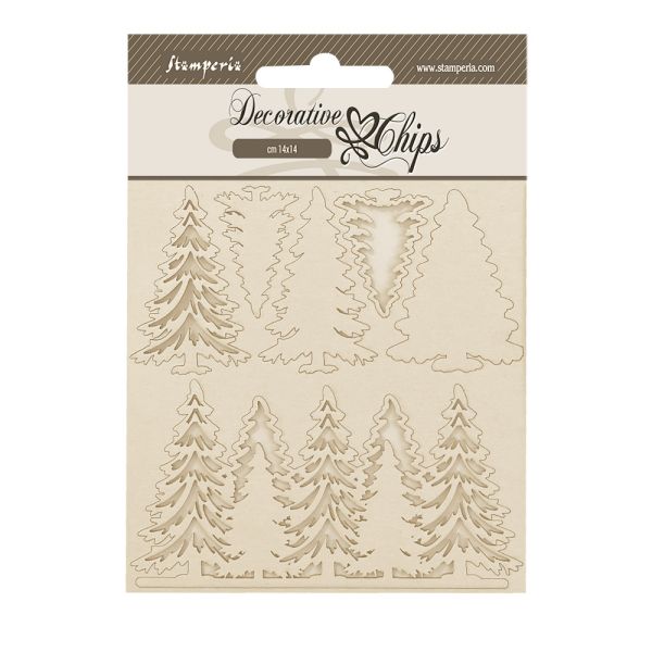 Decorative Chips Gear up for Christmas trees - Чипборд 3D елементи 14 х 14 см.