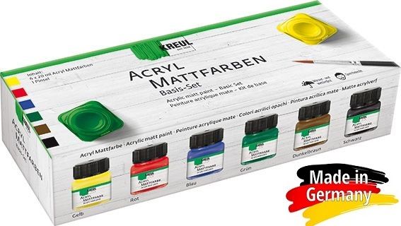 Акрилни бои Основна гама 6цв x 20мл. -  KREUL Acrylic matt paint Basic Set