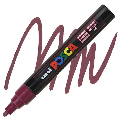 ACRYLIC MARKER POSCA PC-5M MEDIUM WINE RED