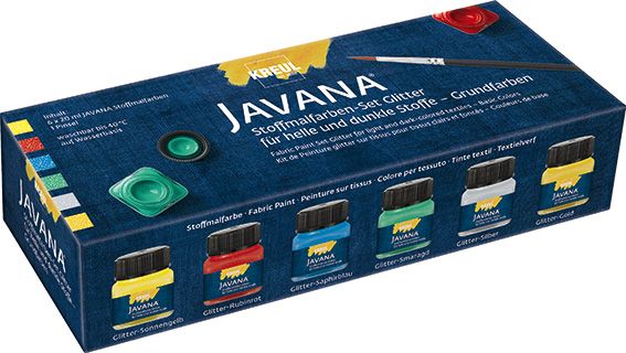 # JAVANA GLITTER EFFEKT - К-кт брокатени бои за рисуване върху текстил № 92250