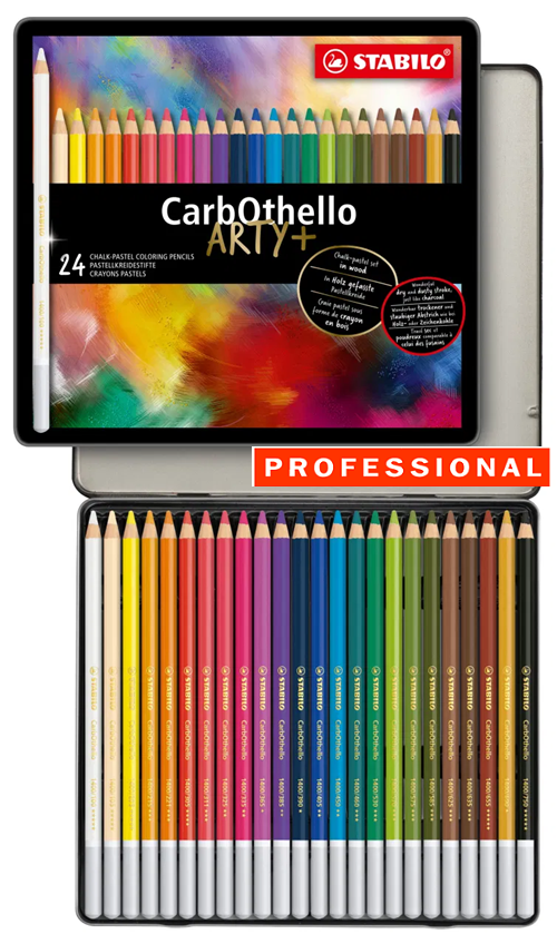 CarbOTHELLO PROFESSIONAL 24 PASTEL SET - Метална кутия пастелни моливи 24цв 