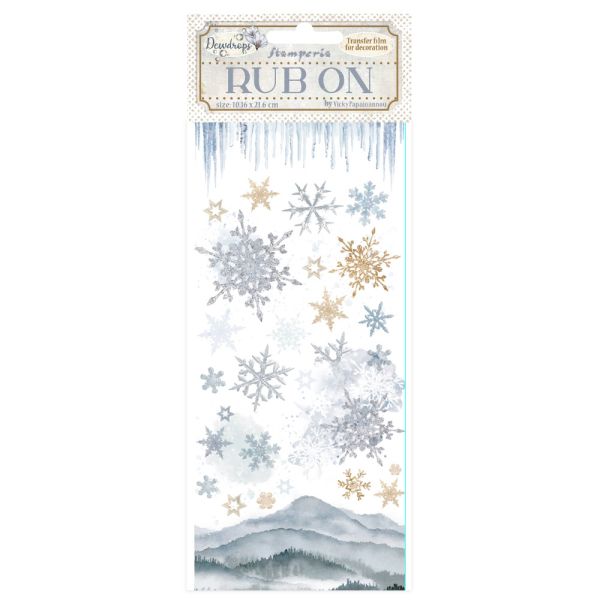 Stamperia, Rub-on cm 10,16x21,6 - Create Happiness Dewdrops snowflakes