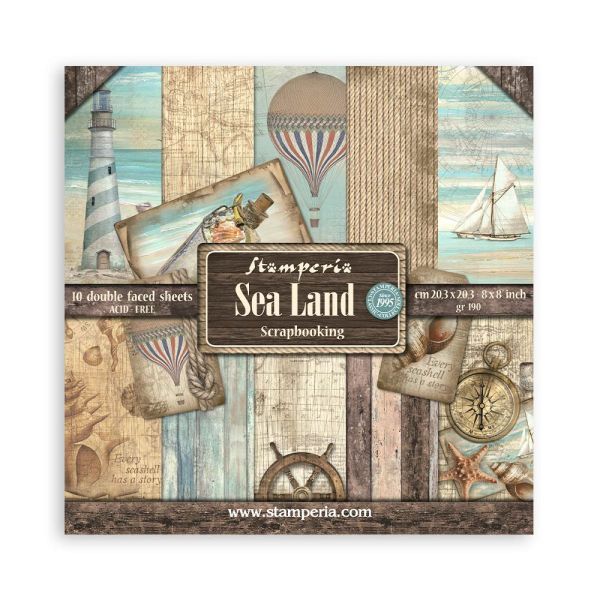 STAMPERIA PAD - Sea Land - Дизайнерски блок 20.5 X 20.5CM