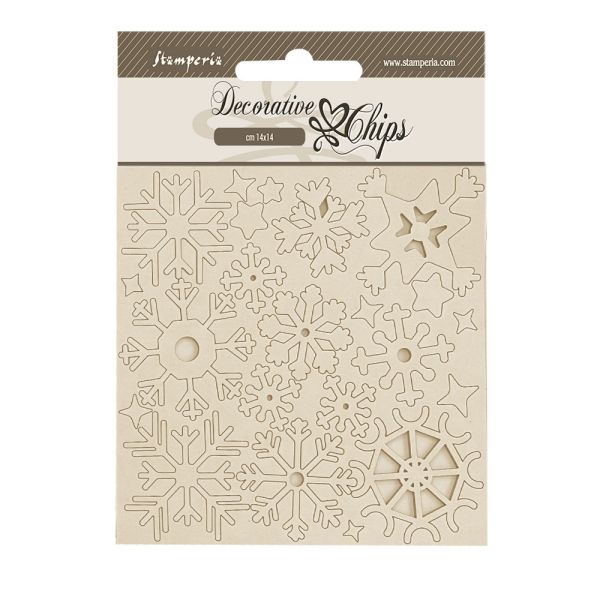 Decorative Chips Create Happiness Dewdrops snowflakes 14 x 14 cm.