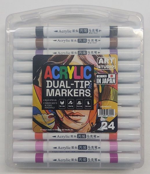 ART STUDIO  ACRYLIC MARKERS  24 - Двувърхи акрилни маркери  BRUSH / F 24бр