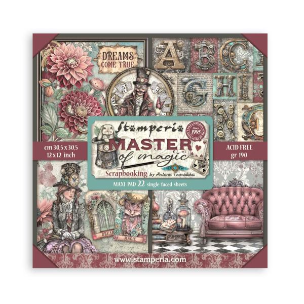 STAMPERIA 22 Pack - Single face, Master of Magic - Дизайнерски блок 12"x12" 