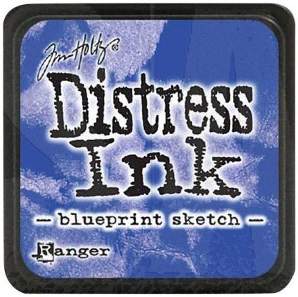 MINI Distress ink pad by Tim Holtz - Тампон, "Дистрес" техника - Blueprint sketch