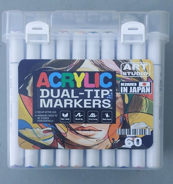 ART STUDIO ACRYLIC MARKERS  60 - Двувърхи акрилни маркери  BRUSH / F  60бр