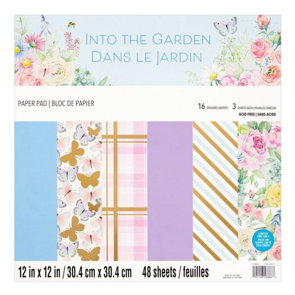Into the Garden 12x12 Inch Paper Pad  - Дизайнерски блок 12"х12" / 48листа 