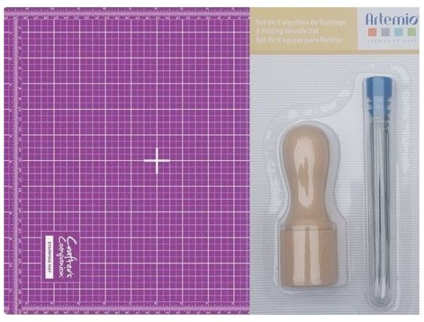 Компект за филц с 8 игли дръжка и подложка - FILZ / WOOL POKE NEEDLE