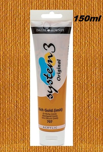 DALER-ROWNEY SYSTEM 3 ACRYLIC 150ml - Екстра фини АКРИЛНИ БОИ #  GOLD IMIT.