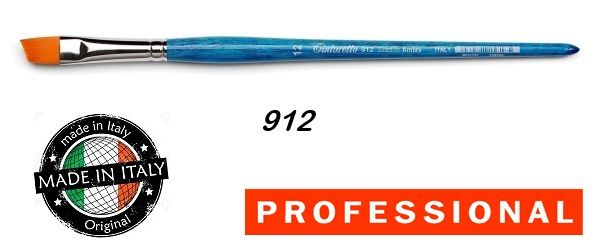 TINTORETTO FLAT ANGULAR AMBER SYNT BRUSH  - Профи плоска скосена четка със синтетичен косъм