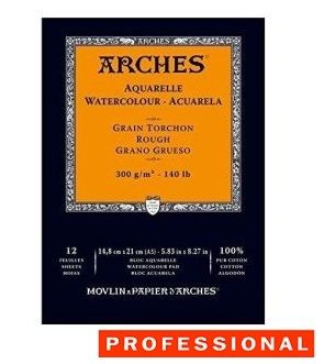 ARCHES ROUGH 300g 12л 14.8 x 21 cm.