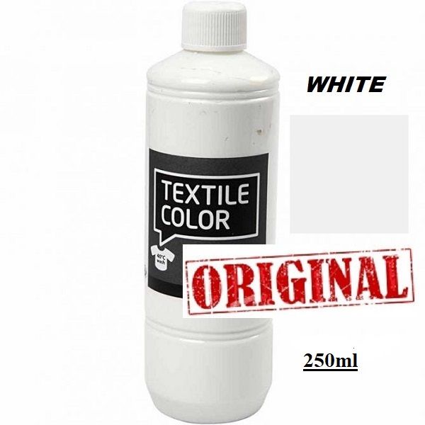 TEXTILE WHITE - Боя за рисуване върху текстил, светла основа 250мл.